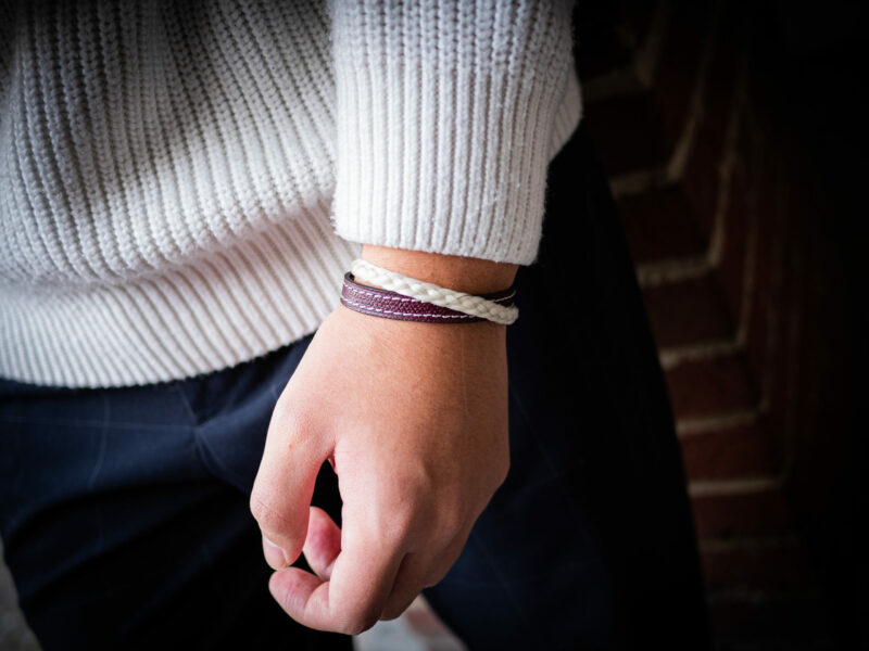 Bracelet en crin de cheval personnalisé - Tabby Gris