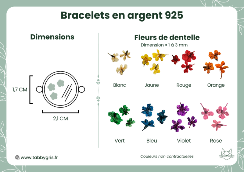 Dakota et Pénélope - Bracelet chaîne en argent et fleurs – Image 2