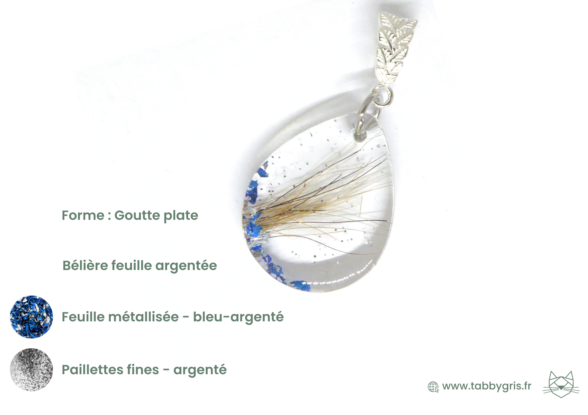 Pendentif poil animal. Nous mélangeons selon la disposition du client des crins de couleurs différentes de plusieurs chevaux dans un bijou en crin unique et personnalisé réalisé dans notre atelier amiénois.