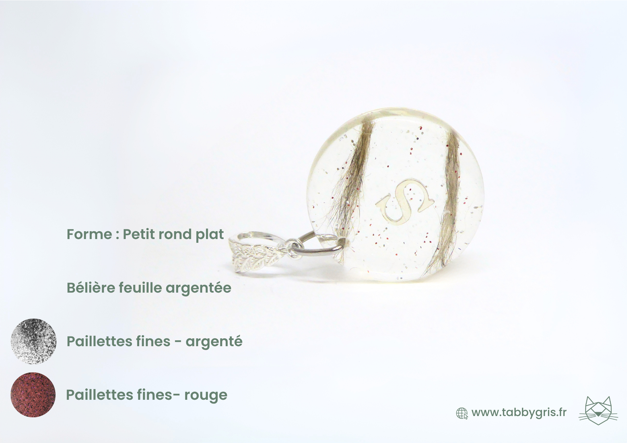 Pendentif poil animal. Confiez-nous une mèche même symbolique de votre animal pour le glisser dans un bijou en résine de qualité en choisissant votre disposition ou en vous laissant guider par notre expérience de plusieurs années.