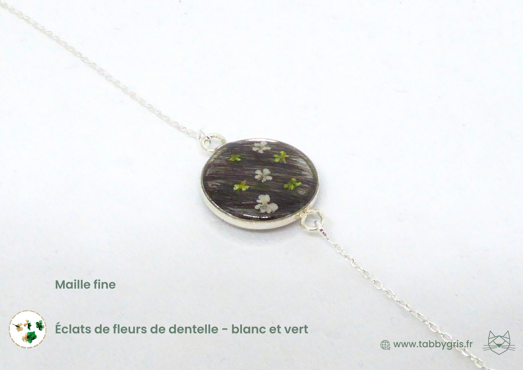Dakota et Pénélope - Bracelet chaîne en argent et fleurs – Image 6