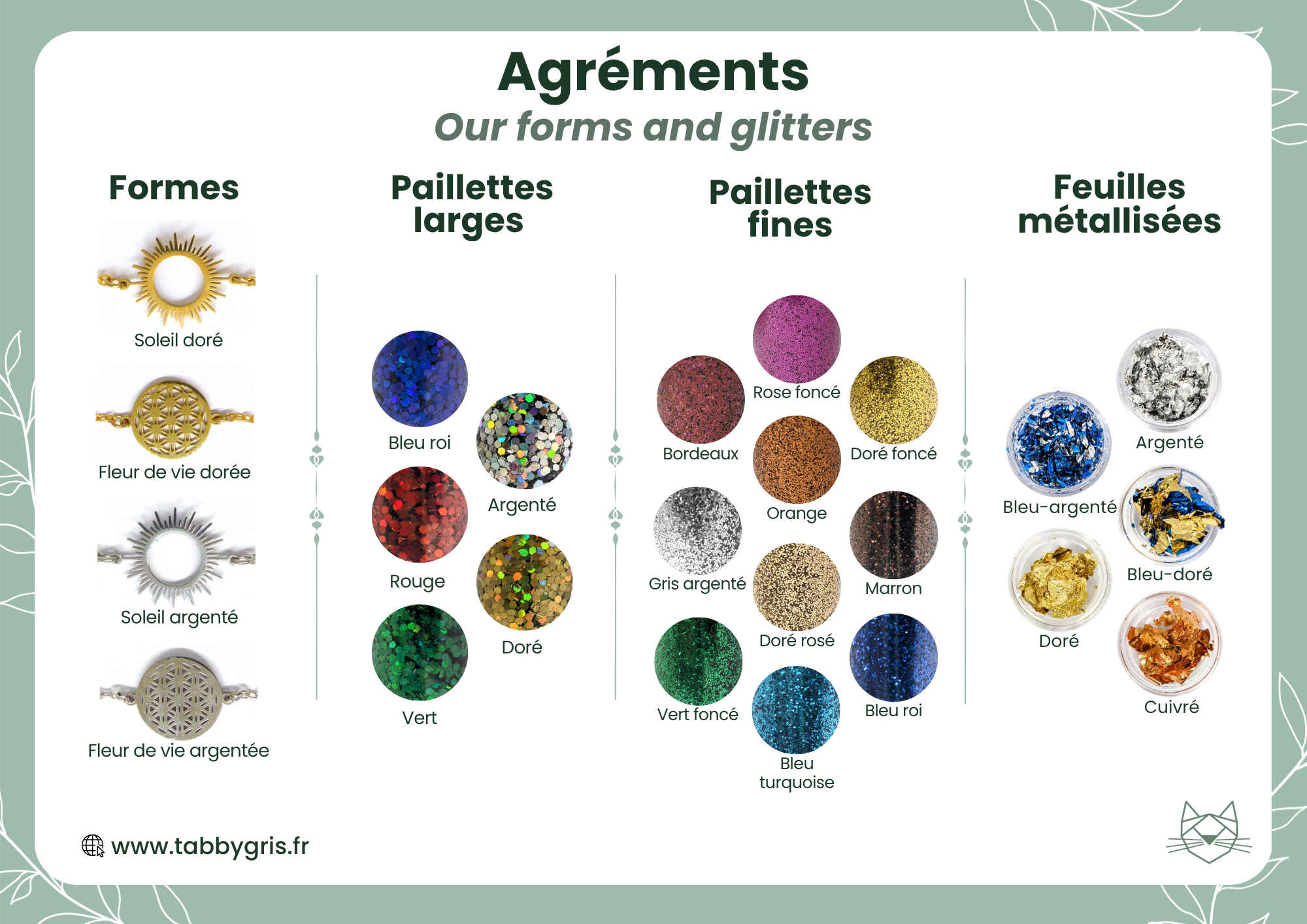 Prunelle et Karine - pendule divinatoire doré et paillettes – Image 5