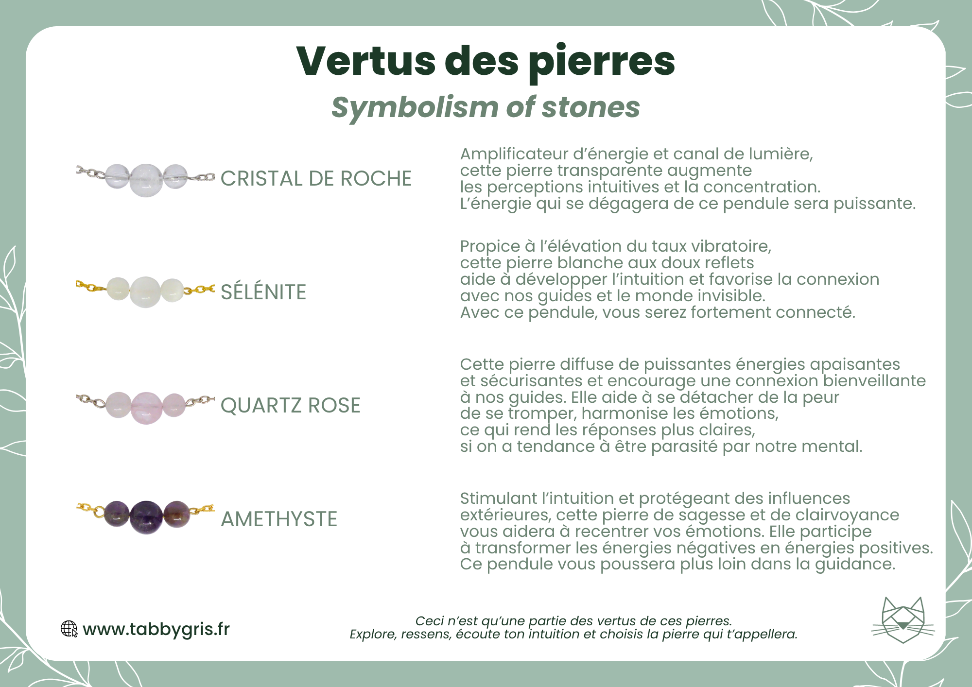 Kissim et Lucie - pendule divinatoire argenté et fleurs – Image 3