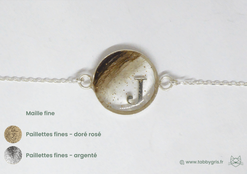 Uruguay et Daphné - Bracelet chaîne en argent, paillettes et feuille métallisée – Image 8