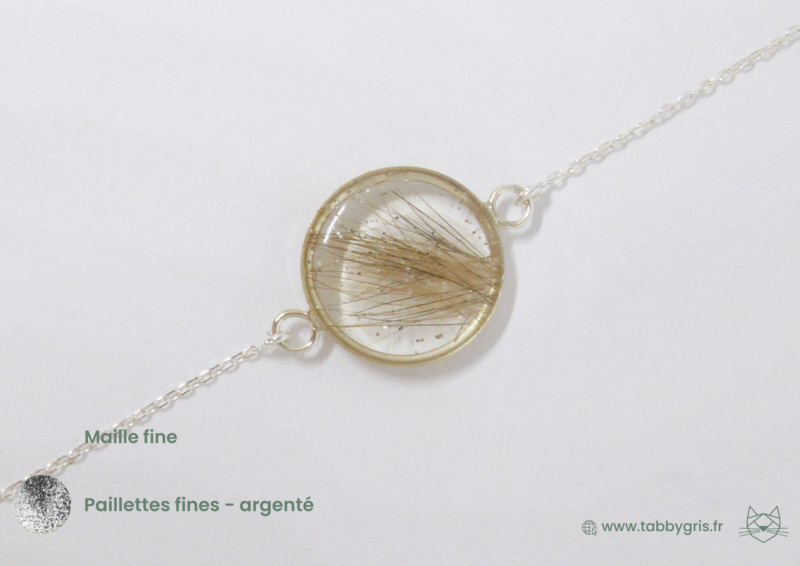 Uruguay et Daphné - Bracelet chaîne en argent, paillettes et feuille métallisée – Image 7