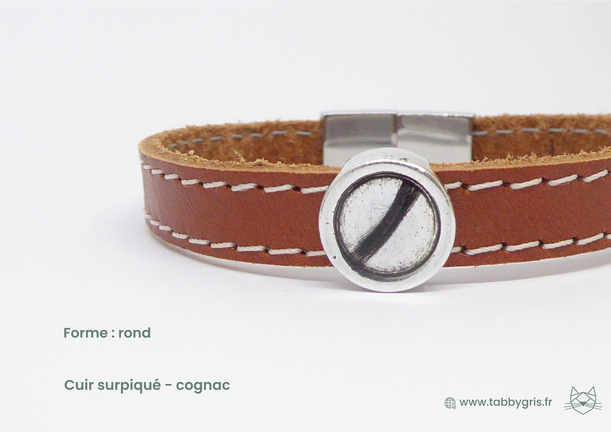 Caline et Tom - Bracelet en cuir Origine 10 mm sans initiale – Image 16