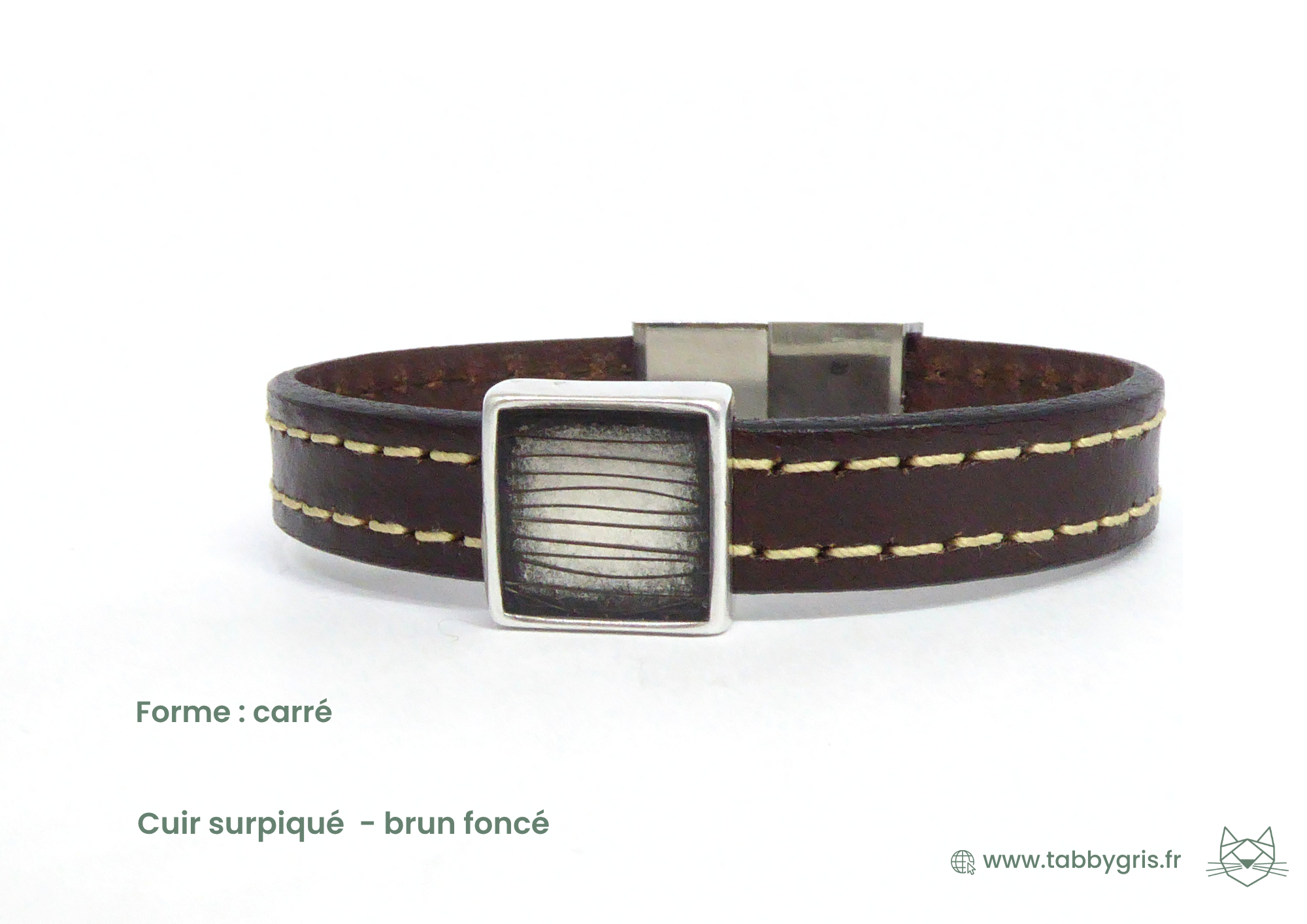 Caline et Tom - Bracelet en cuir Origine 10 mm sans initiale – Image 9