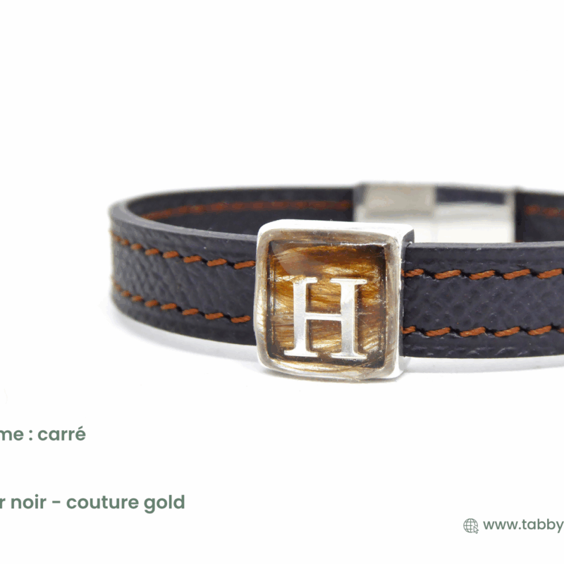 Hector et Julien - Bracelet en cuir Deluxe 10 mm et initiale