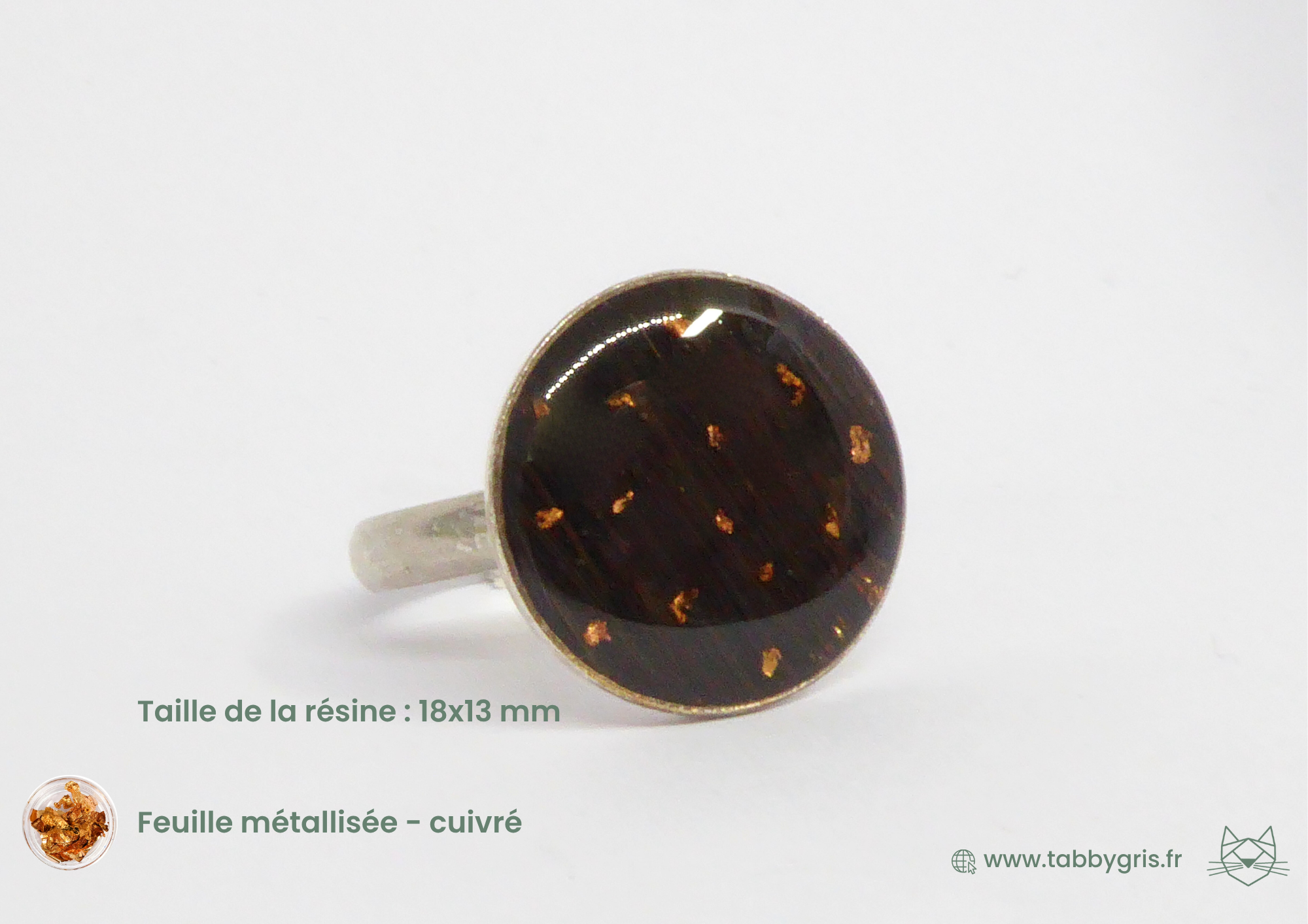 Léonne et Lucie - Bague en argent avec paillettes – Image 6