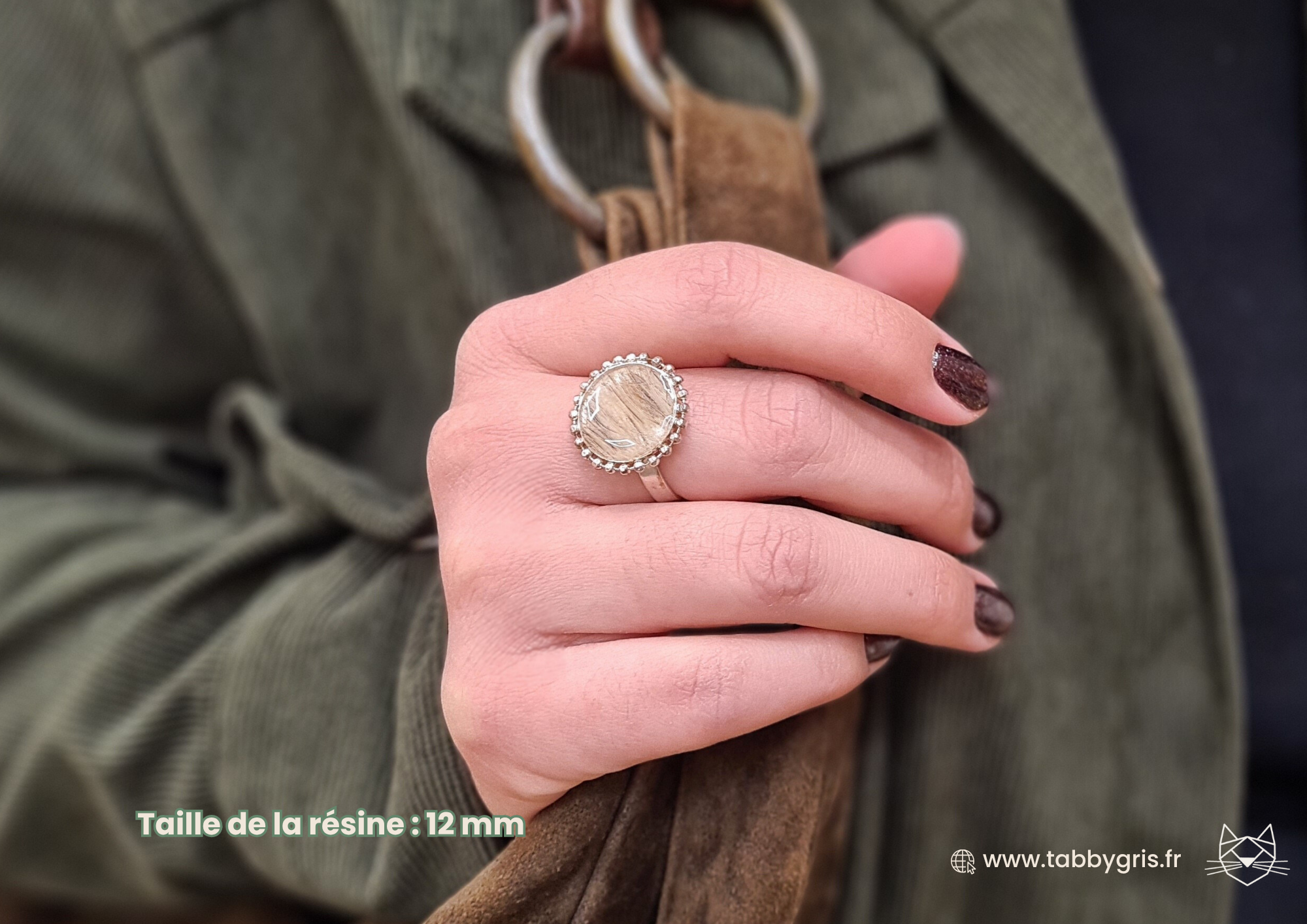 Quickly et Amélie - Bague en argent et contour billes – Image 2