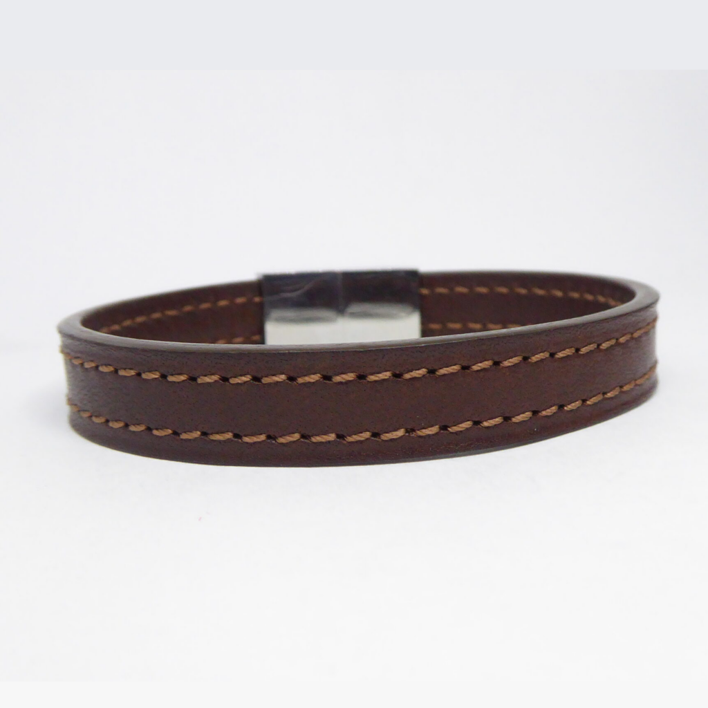 Bracelet cuir surpiqué